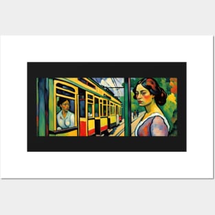 The Art of Trams - Neo-Impressionism Style #002 - Mugs For Transit Lovers Posters and Art